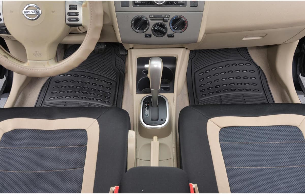 BDK Advanced Performance Car Seat Covers & Heavy Duty Rubber Floor Mats Combo (w/ BDK Standard Rubber Mats)