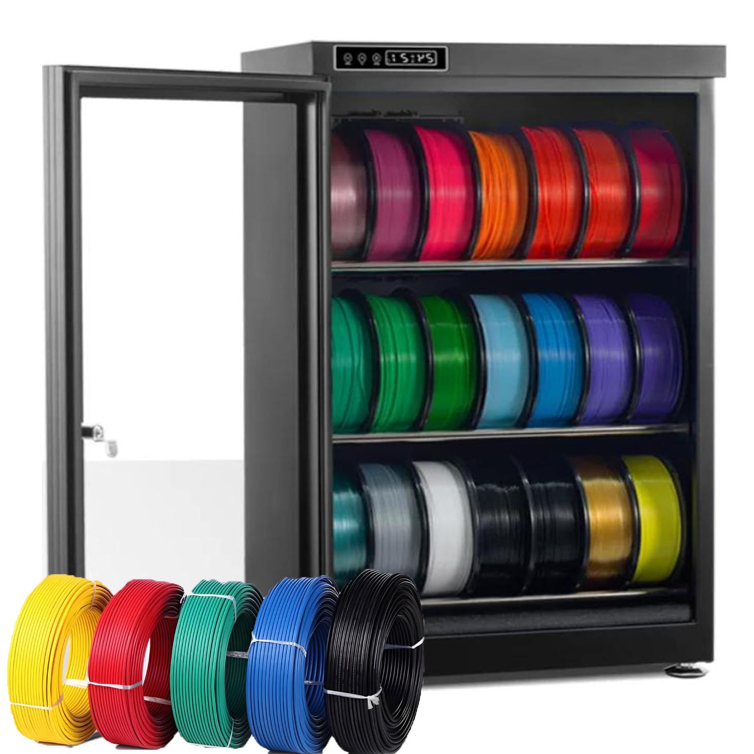 GTANND 3D Printer Filament Storage Box,RH15%-RH60% Dehumidification Range,Sealed 3D Printer Filament Dry Cabinet with Humidity Control,Moisture-Proof & Damp-Proof SD115