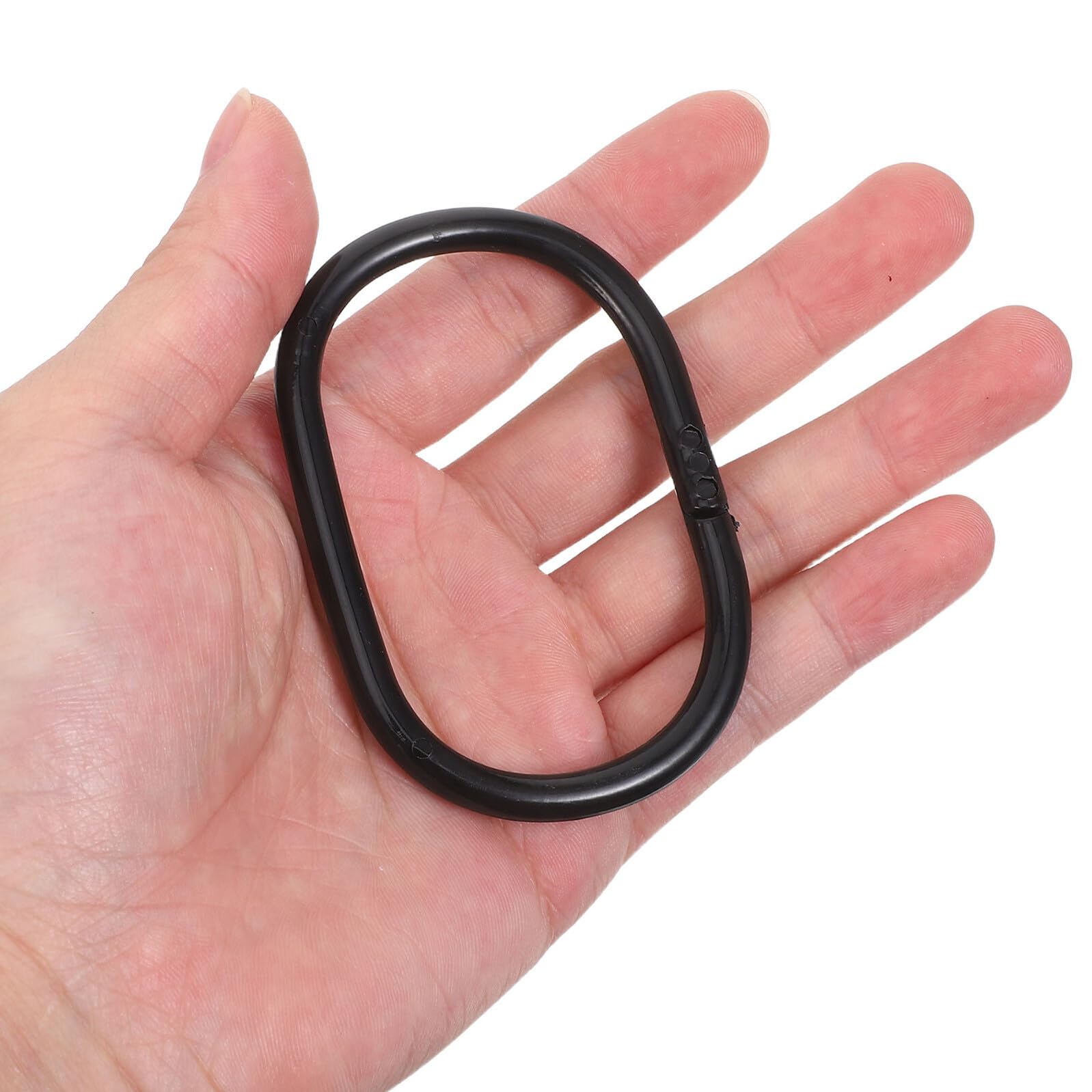 SHINEOFI 100 Anelli per Tende da Doccia in Plastica Neri, Ganci Scorrevoli Antiscivolo per Aste Standard, Accessori per Bagno Chiusura a Scatto, Resistenti e Compatibili per Tende da Bagno