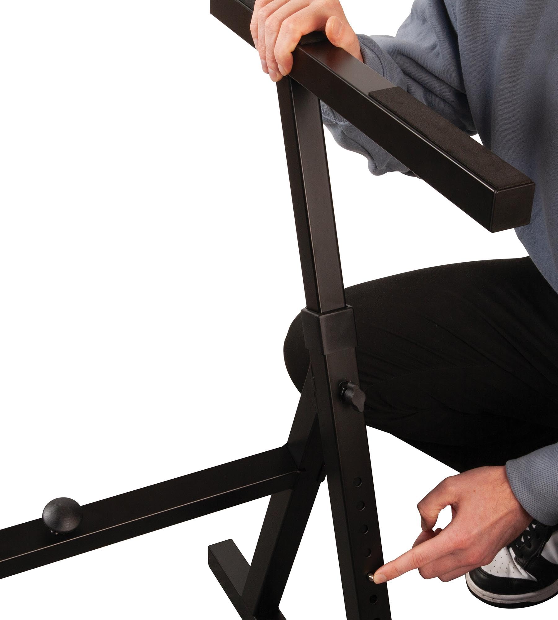 PULSE Heavy Duty Z Stand - Supporto regolabile per tastiera e attrezzatura DJ - Adatto a tastiere a 88 tasti, CDJ, giradischi e mixer - Carico massimo 80 kg