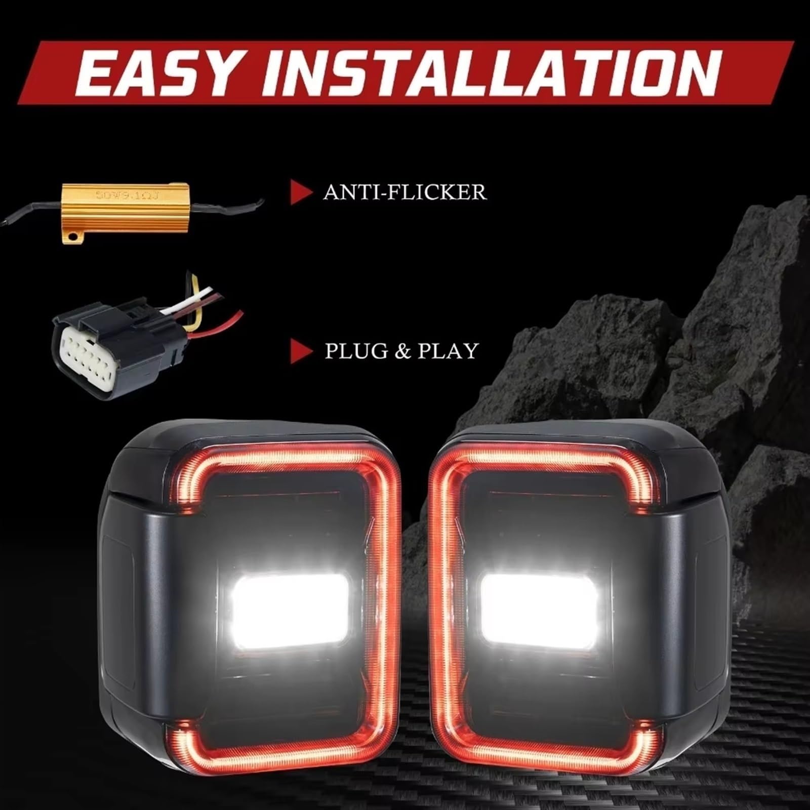 Fanalino Posteriore Per Jeep Per Gladiator JT 2020-2022 Fanale Posteriore LED Luce Di Retromarcia Posteriore Luce Stop Luce Di Direzione Luce Marcia Diurna Lente Fumé Fari Posteriori Auto(EU Version)