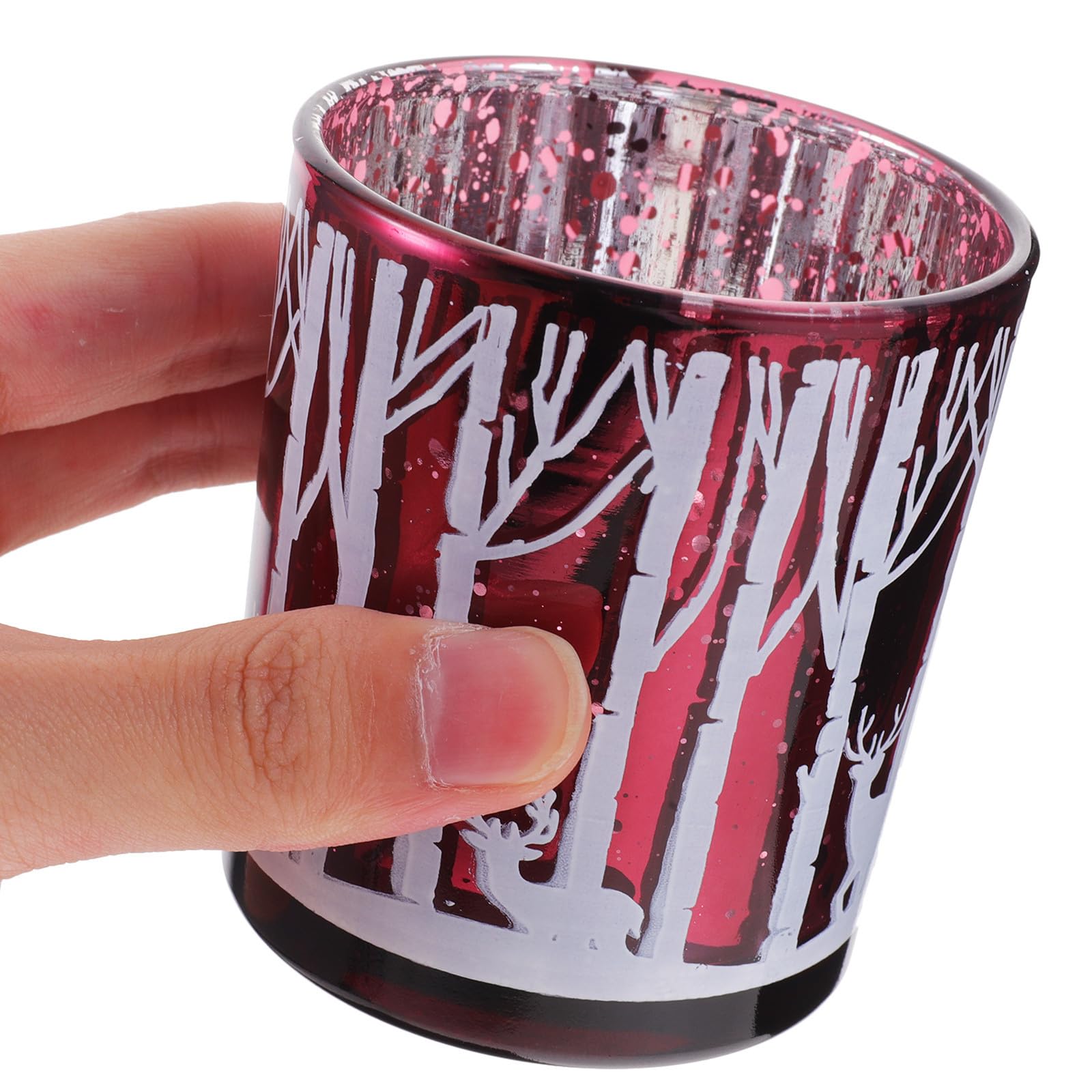 Toyvian 8 Piezas Portavelas de Vidrio Diseño de Alce para Mesa Decorativa