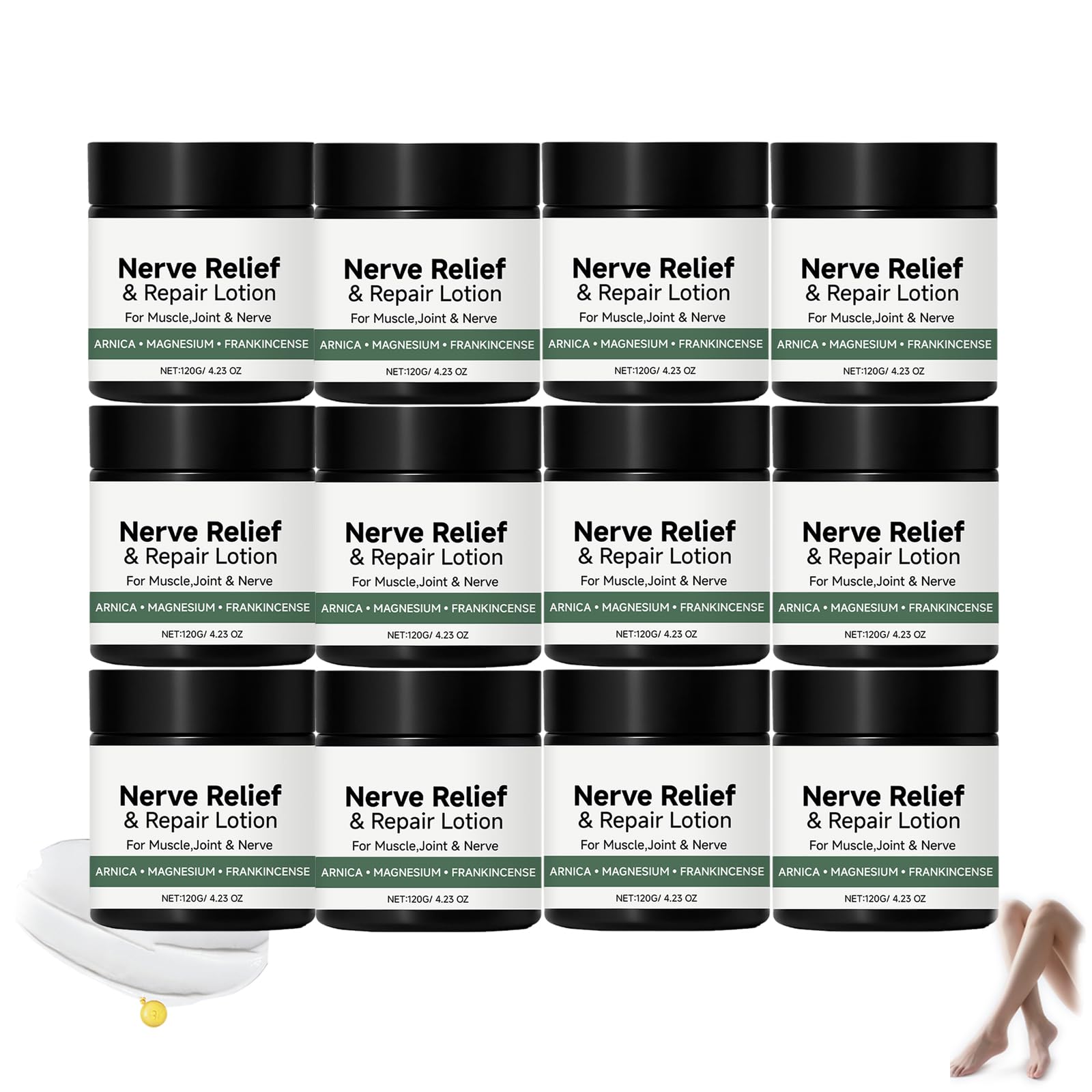 Alcura krem na nerwy, balsam do neuropatii z arniką, naturalny kojący krem nawilżający, codzienny komfort. Alcura balsam do ciała, pleców, kolan, rąk, (12 szt.)
