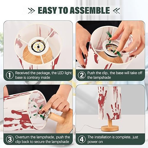 Miniatura 4 de GuoChe Nightstand Lamps Small Table Lamps Aesthetic Red Bloody Hand Table Lamp for Girls Dresser lámparas de mesa para