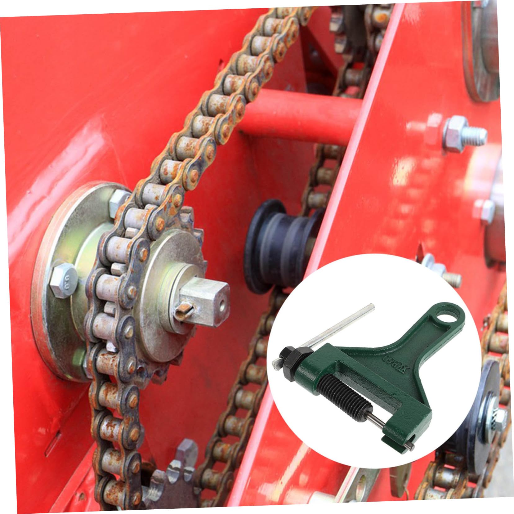 CHILDWEET Herramienta para Romper Cadenas Agrícolas, Cortador y Extractor de Pasadores, Metal Verde, para Desmontar Cadenas de Maquinaria Agrícola Alta Eficiencia
