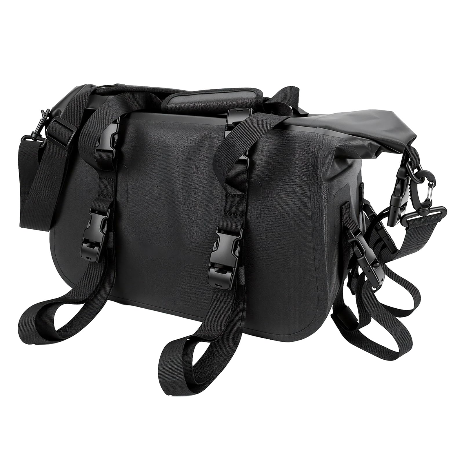 Domary Borse da Sella per Bici Robusta Borsa per Portapacchi Posteriore da 30 Litri Corse Sconnesse Costruzione in TPU Antipioggia (Taglia unica)