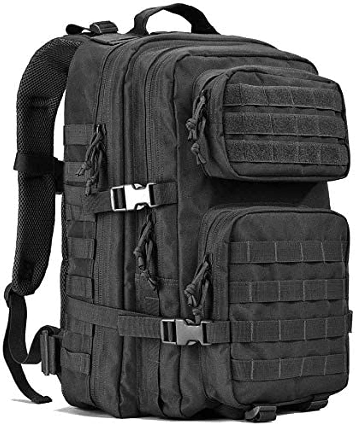 THE WHITE SHOP Military Bag Tactical Backpack Large Army 3 Day Assault Pack Waterproof Bag Backpacks Rucksacks for Hiking Outdoor Camping Trekking Hunting(Black)