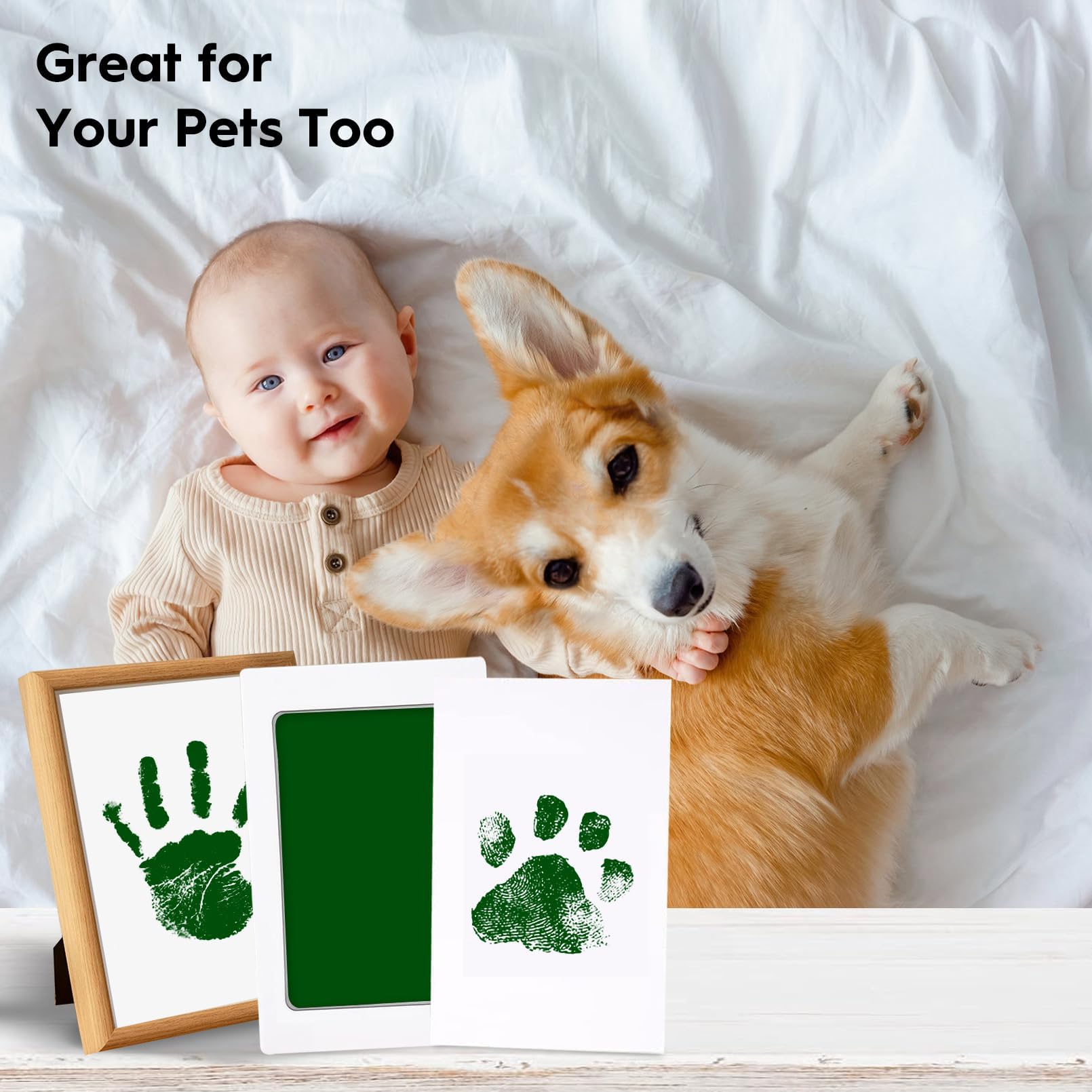 TATUNER Baby Hand and Footprint Kit Inkless - Mess Free Ink Pad, Paw Print Kit for Dogs and Cats, Safe Clean Touch Ink Pads for Newborn Handprints — view 72