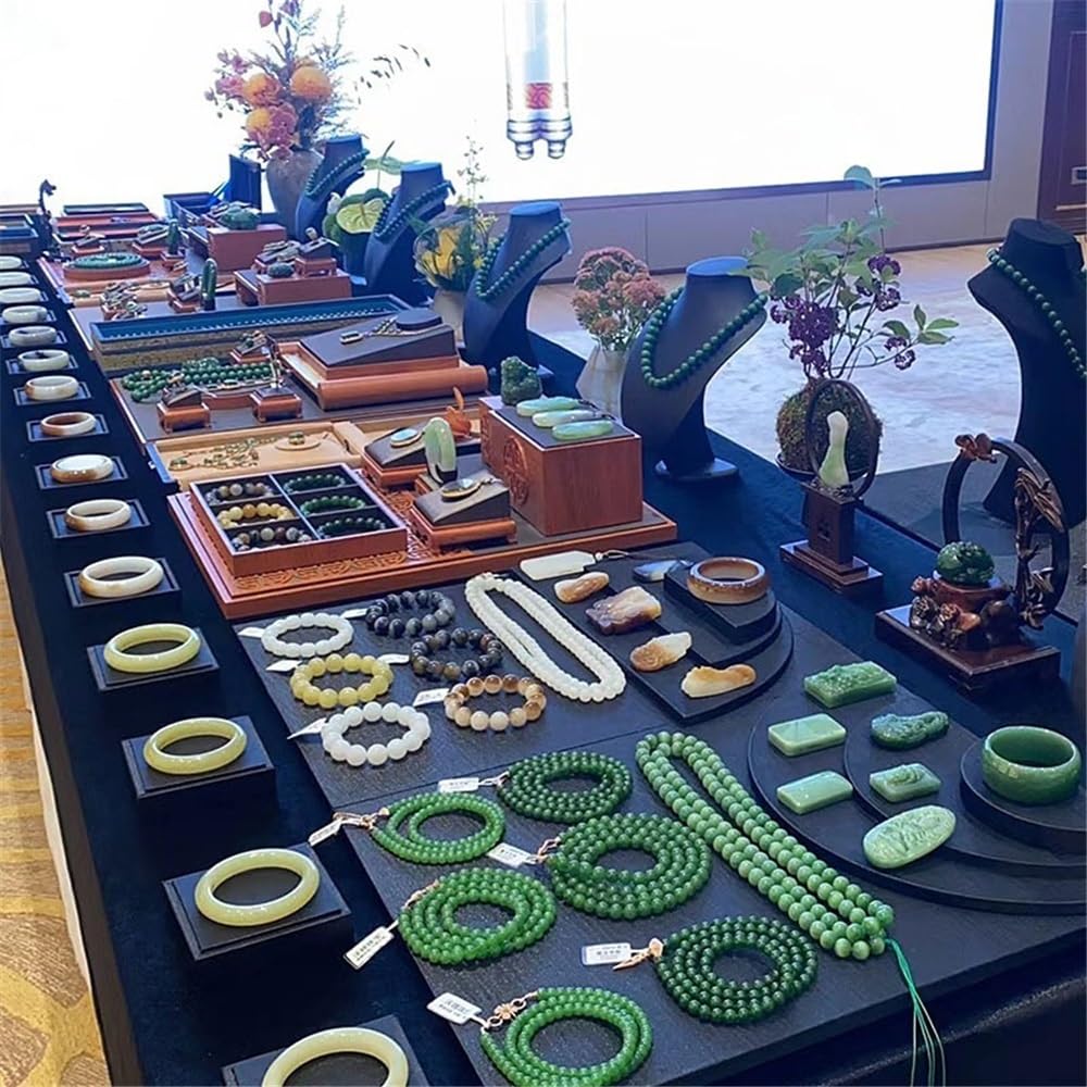 Expositor de Joyas, Estante de exhibición joyería Lujo Ligero Soporte for el Cuello(Black,Large)