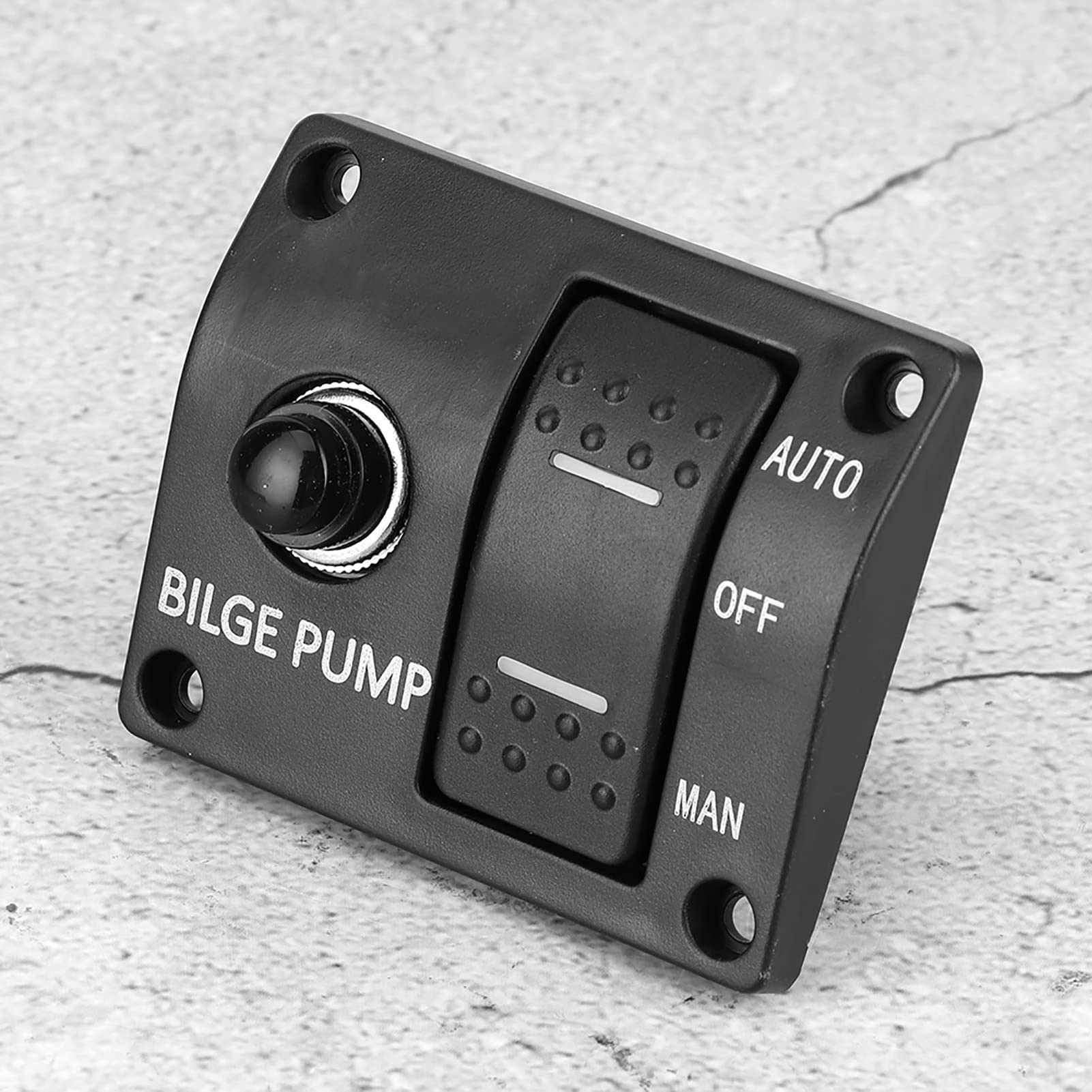 SYH&AQYE Interrupteur de Pompe de Cale 3 Voies avec Panneau et Lumières LED 12 V 24 V et Interrupteur de Cale à Bascule Disjoncteur 15 a pour Pompe de Cale Automatique Interrupteur à Flotteur