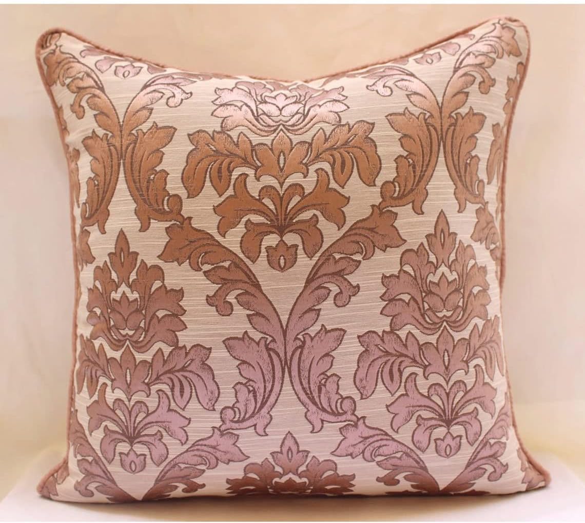 Handmade Pink Pillow Shams, Damask Pillow Sham, 24"x24