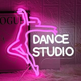 LMSIGNLY ダンススタジオネオンサイン ダンス愛好家ネオンサイン ダンススタジオ壁装飾 ホワイト文字 ネオンライトサイン ダンスパーティー、バーアクセサリー、バレンタインデー用