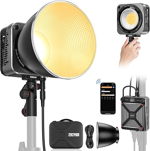 ZHIYUN Molus G200 oficial Luz de video COB de 200 W, iluminación de salida continua portátil, 2700-6500K 9460