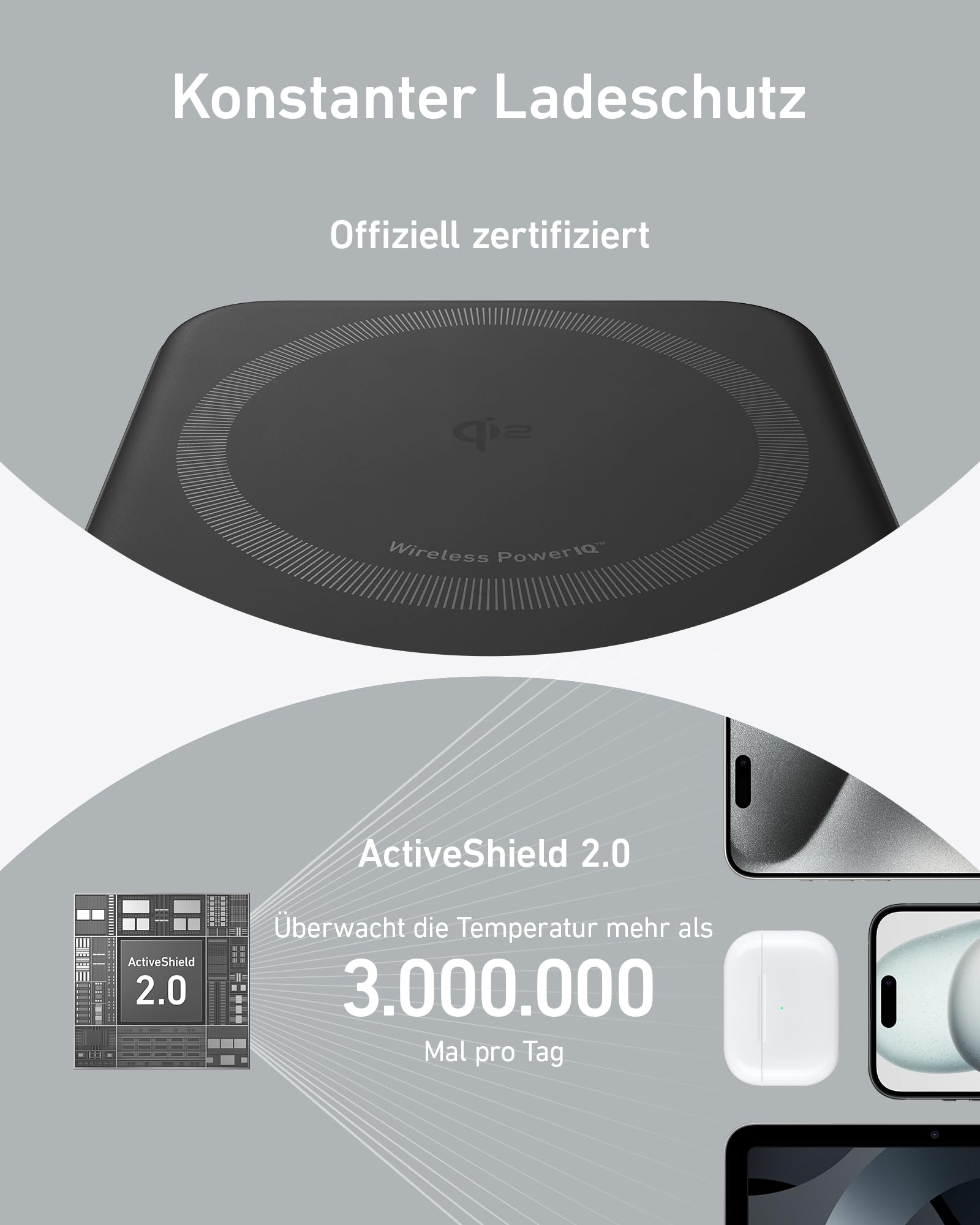 Anker MagGo Power Bank, Qi2-zertifiziertes 15W schnelles MagSafe-kompatibles mobiles Ladegerät, 10.000mAh Akku, Smartes Display & klappbarer Ständer, Für iPhone 17/16/15/14/13/12, Inkl. USB-C Kabel