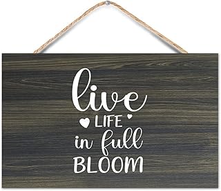 Live Life In Full Bloom Wooden Wall Sign 10x16in Inspiration Bible Wood Sign Farmhouse Rustic Family Wall Plaques Art for Entryway Door Living Room Bedroom Kitchen Christmas Decorations