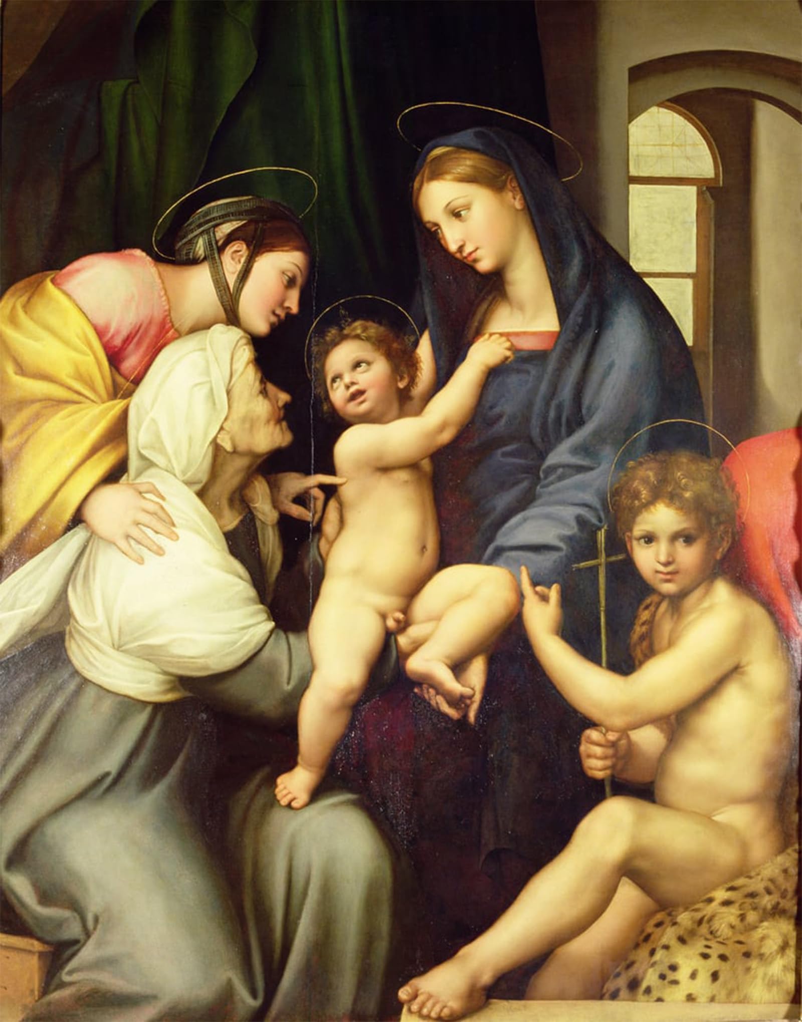 Artxlxxbn No Frame Famous Print Painting Colorful Art Print The Holy Family By Raffaello Sanzio Raphael Canvas Art Decorations For Home Decor 60X90cm