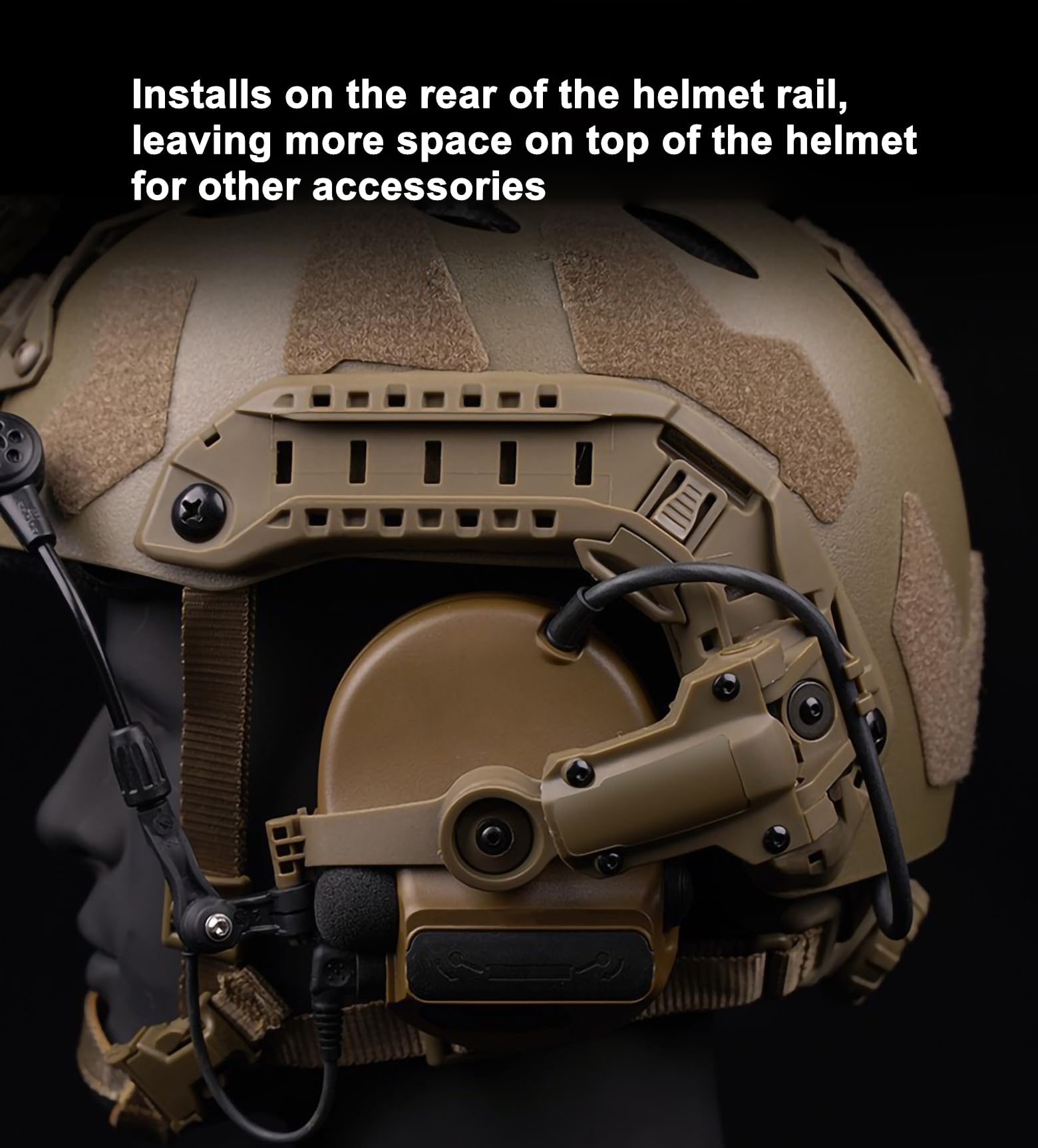 Tactical Headset Adapter Sospensione Cuffie Staffa Rotabile Casco Da Caccia Guida Base Auricolare per le rotaie del casco