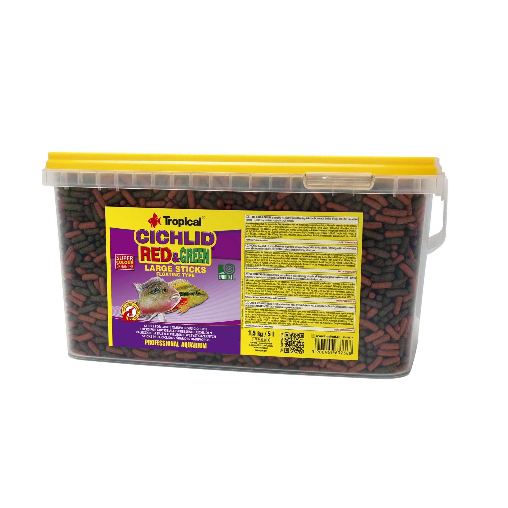 Tropical Cichlid Red & Green Large Sticks, 1er Pack (1 x 2 l)