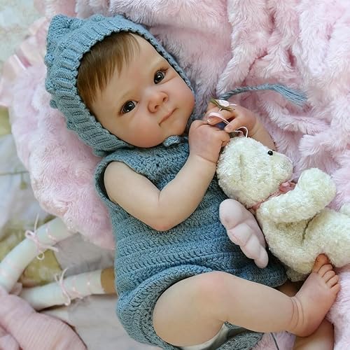 Miniatura 9 de Anano Muñecas Reborn de silicona de cuerpo completo de 18 pulgadas, muñeca realista de bebé niña, muñeca de bebé de silicona completa, realista