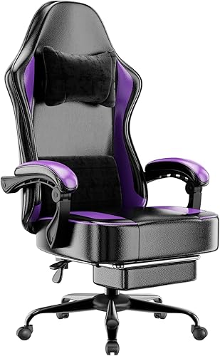 Miniatura 8 de Silla de escritorio de oficina con soporte lumbar de masaje, silla ancha de computadora para personas pesadas, sillas de videojuegos para deportes