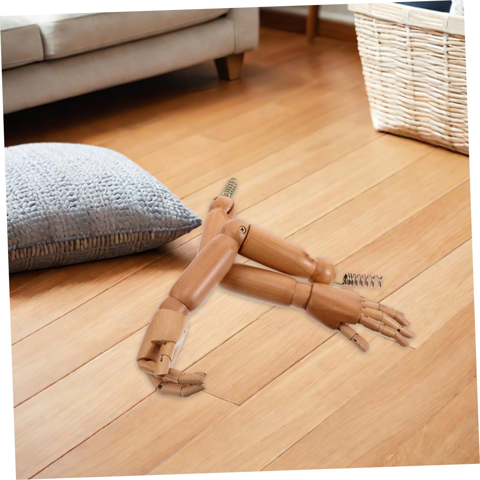 WOONEKY Bras de Mannequin Articulé en Bois avec Mains, Lot de 1 Paire