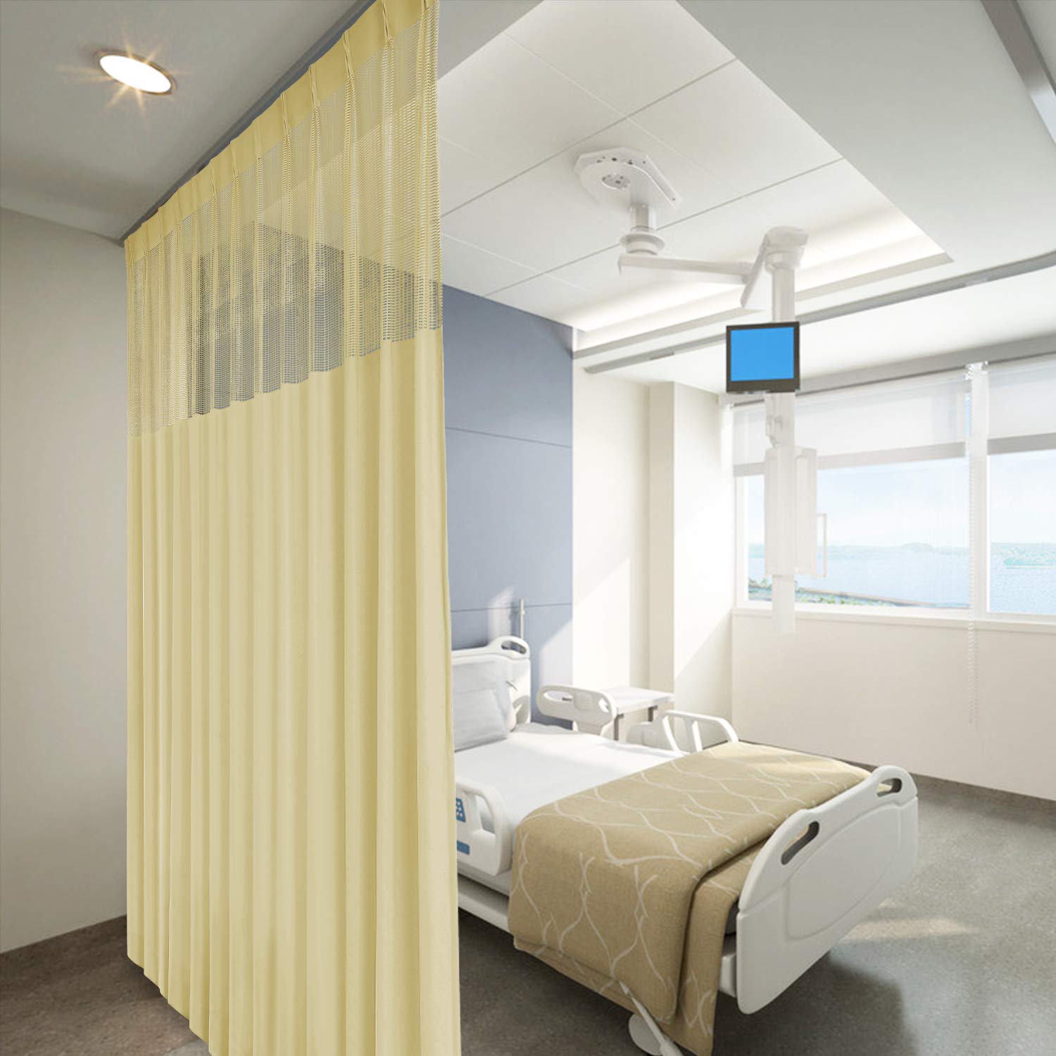 cololeaf 8ft Wide x 7ft Tall Pinch Pleated Hanging for Hospital Medical Clinic SPA Lab Cubicle Curta