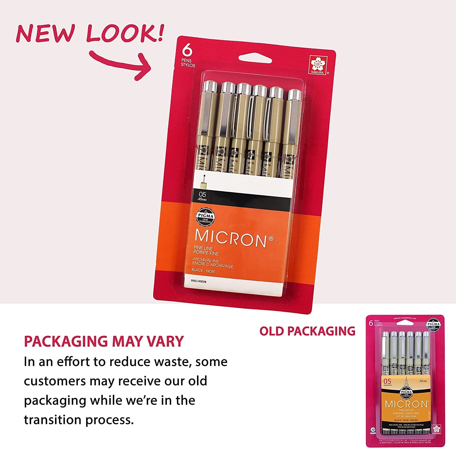 Sakura Pigma Micron Tintenstift-Set, Schwarz, 05 6CT