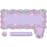 iLeadon XXL Mouse Pad, Mousepad with Wrist Rest, Memory Foam Wrist Support for Keyboard, Ultra Smooth Mouse Pad for Gaming, Purple Desk Mat for Office Home (Floral)