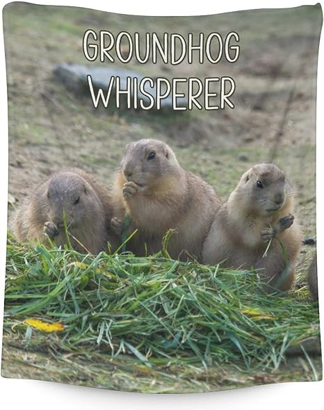 Groundhog Throw Blanket - Soft, Fuzzy & Warm - 40x50 Inches Flannel Blankets for Travel, Office - Colorful Cute Throws Gift for Kids