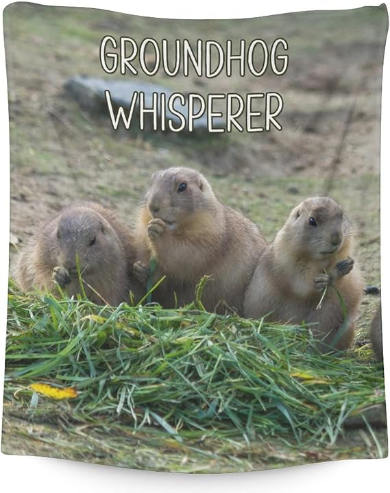 Groundhog Throw Blanket - Soft, Fuzzy & Warm - 40x50 Inches Flannel Blankets for Travel, Office - Colorful Cute Throws Gift for Kids