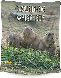 Groundhog Throw Blanket - Soft, Fuzzy & Warm - 40x50 Inches Flannel Blankets for Travel, Office - Colorful Cute Throws Gift for Kids