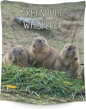 Groundhog Throw Blanket - Soft, Fuzzy & Warm - 40x50 Inches Flannel Blankets for Travel, Office - Colorful Cute Throws Gift for Kids