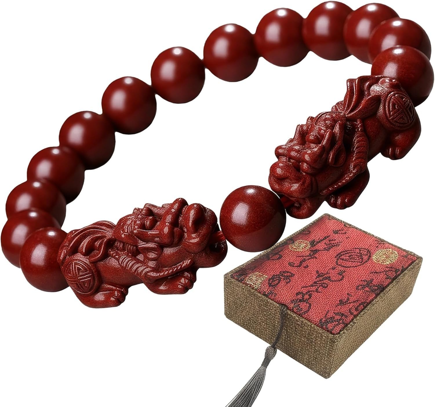 Bracelet Feng Shui de chance et richesse en cinabre