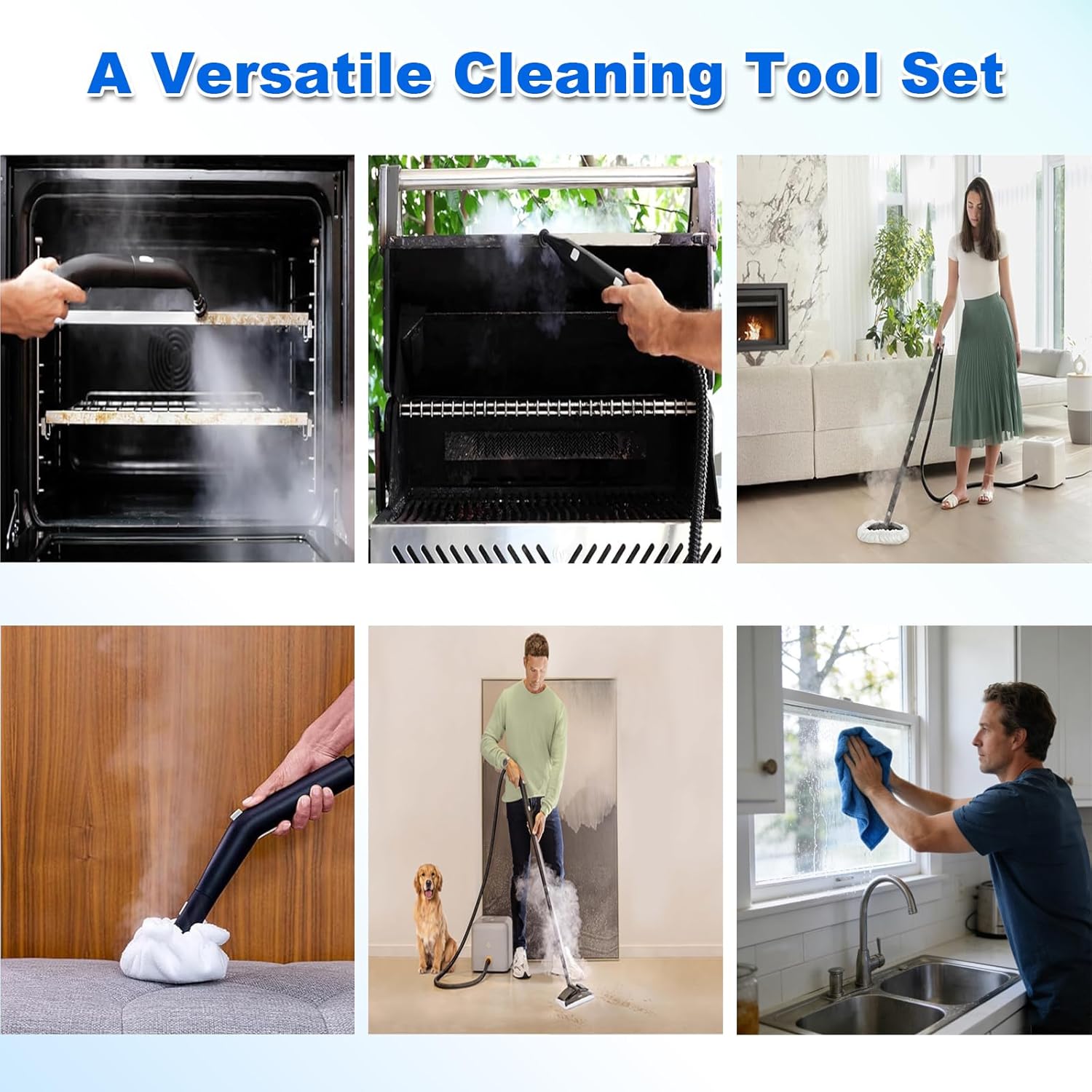 19-Piece Steam Cleaner Accessories Kit, Compatible with Dupray Steam Cleaner etc — Ideal for Deep Cleaning Floors, Grout, Soft Padding & Multiple Surfaces. Professional Multifunctional Set
