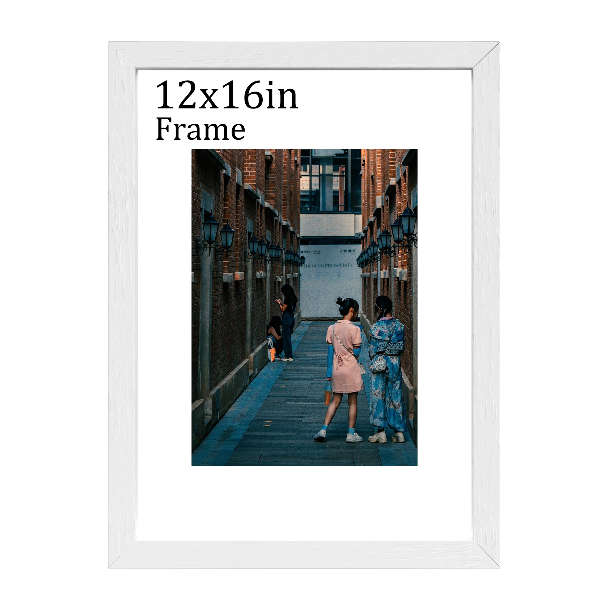 MEGAROOM Wood 12x16 Picture Frame - 12 x 16 inch frame - 30x40 picture frame with Clear Perspex Front - Wall Mounting to Hang Portrait or Landscape (White) — image 1