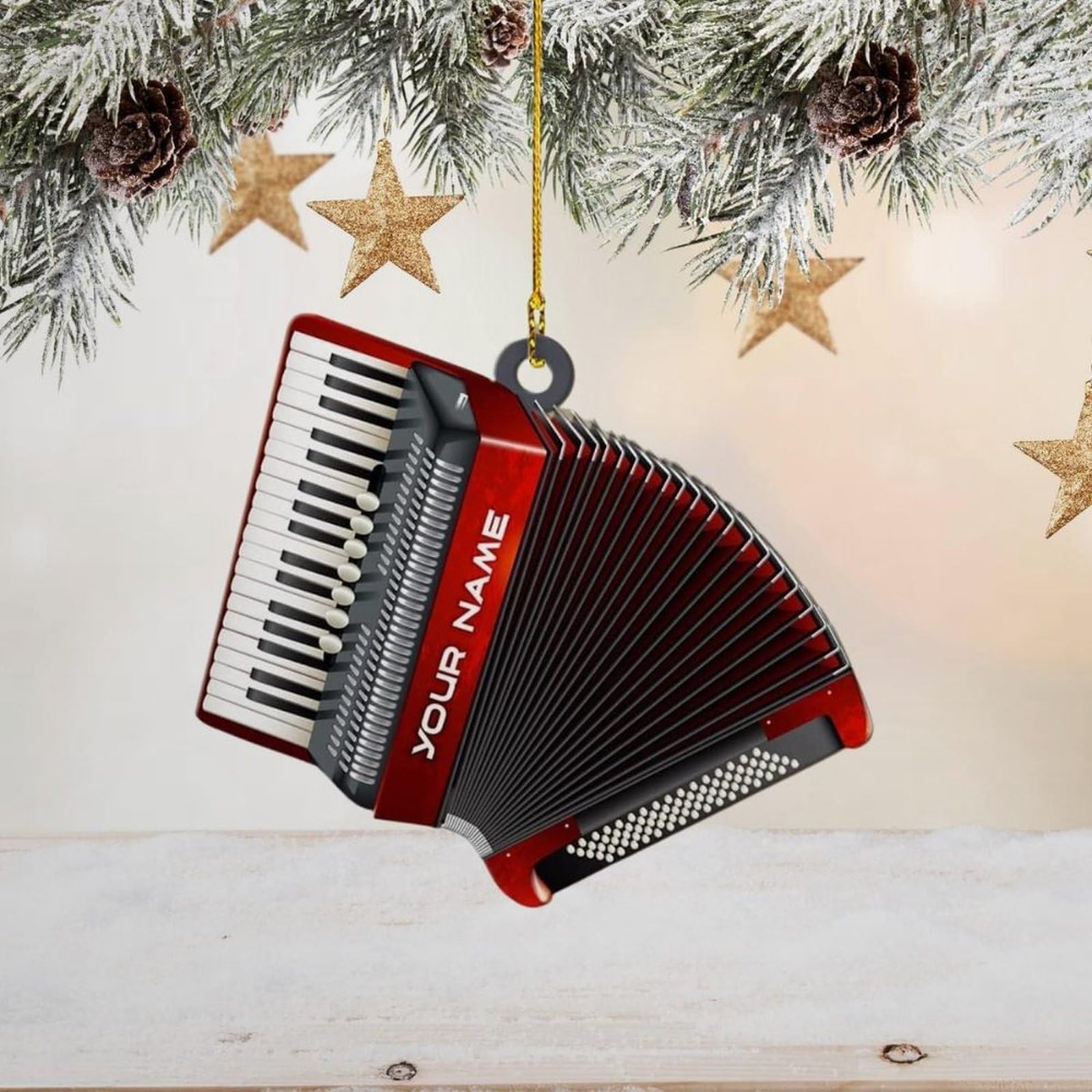 Luckluccy Style-1 Personalized Accordion Christmas Ornament For Tree,Musical Instrument Ornaments,Music Teacher Gifts,Orchestra Christmas Tree Décor