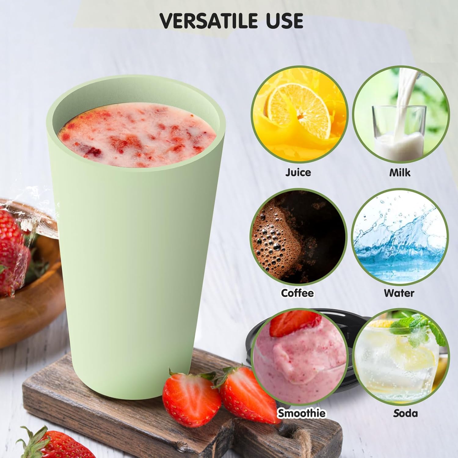 4 Pack Plastic Travel Coffee Mug Set, 20 oz Spill Proof Drinking Cups with Lids, Pobtable to Go Camping Coffee Tumbler Reusable Coffee Mugs with Lids, Dishwasher & Microwave Safe