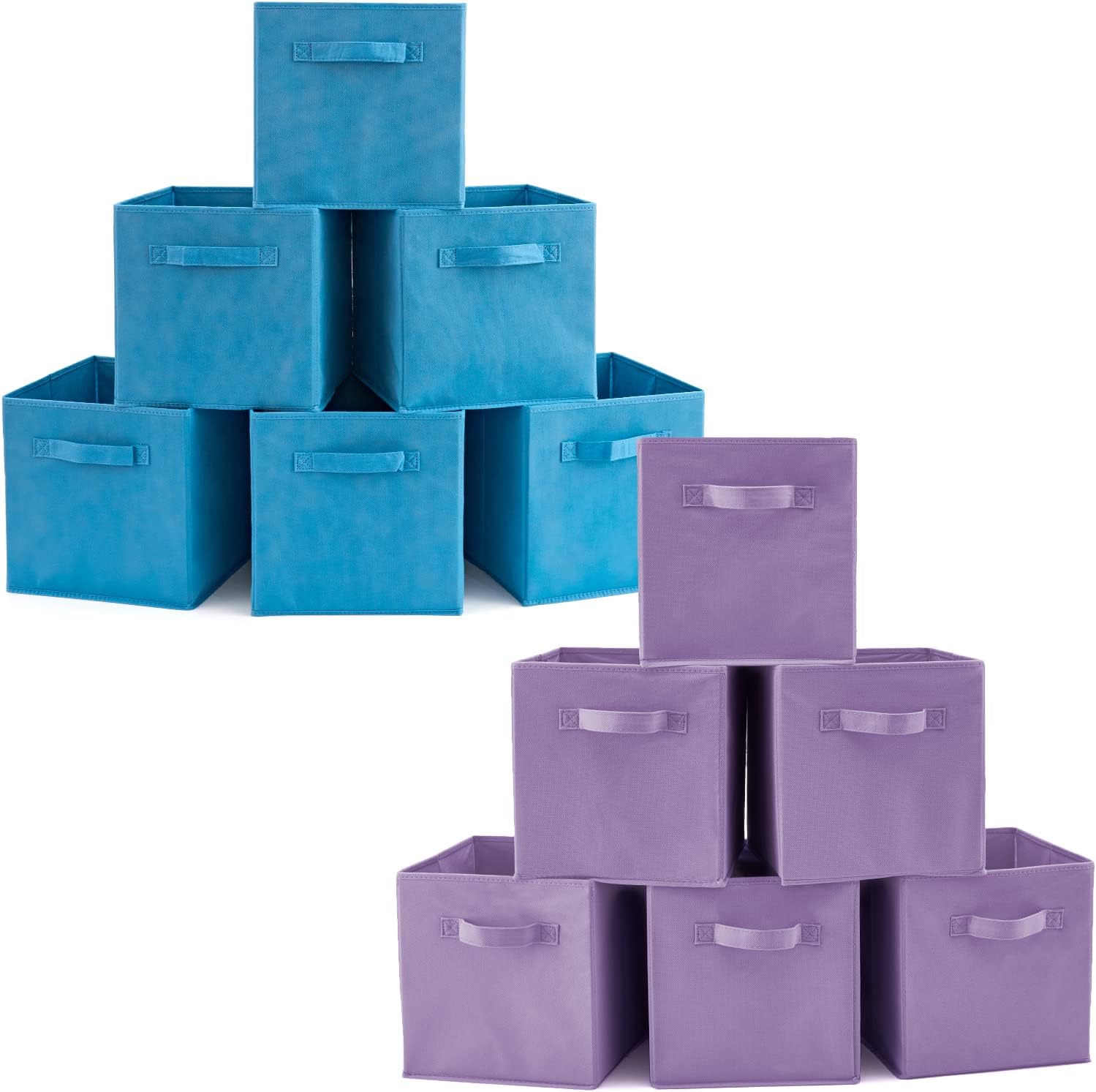 EZOWare Set of 12 Foldable Basket Bin Collapsible Storage