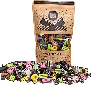 BON BAG - Classic Liquorice Pick And Mix Sweets, 1L Pouch Bags Of Sweets. Bulk Candy Assortment In Large Resealable Party Bag, Great For Sharing Or As A Gift (700g)