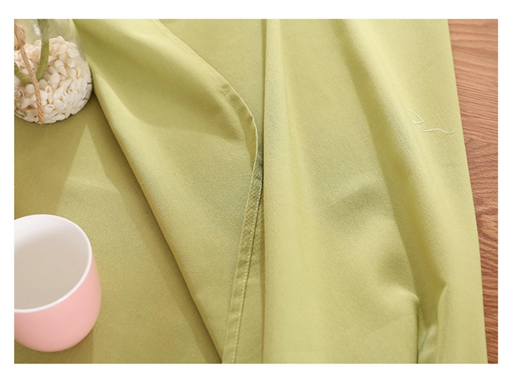 Ensemble de tablières de camping en polyester solide pour mariage, maison, dîner en plein air, décoration durable et élégante Vert gazon 249 x 140 cm
