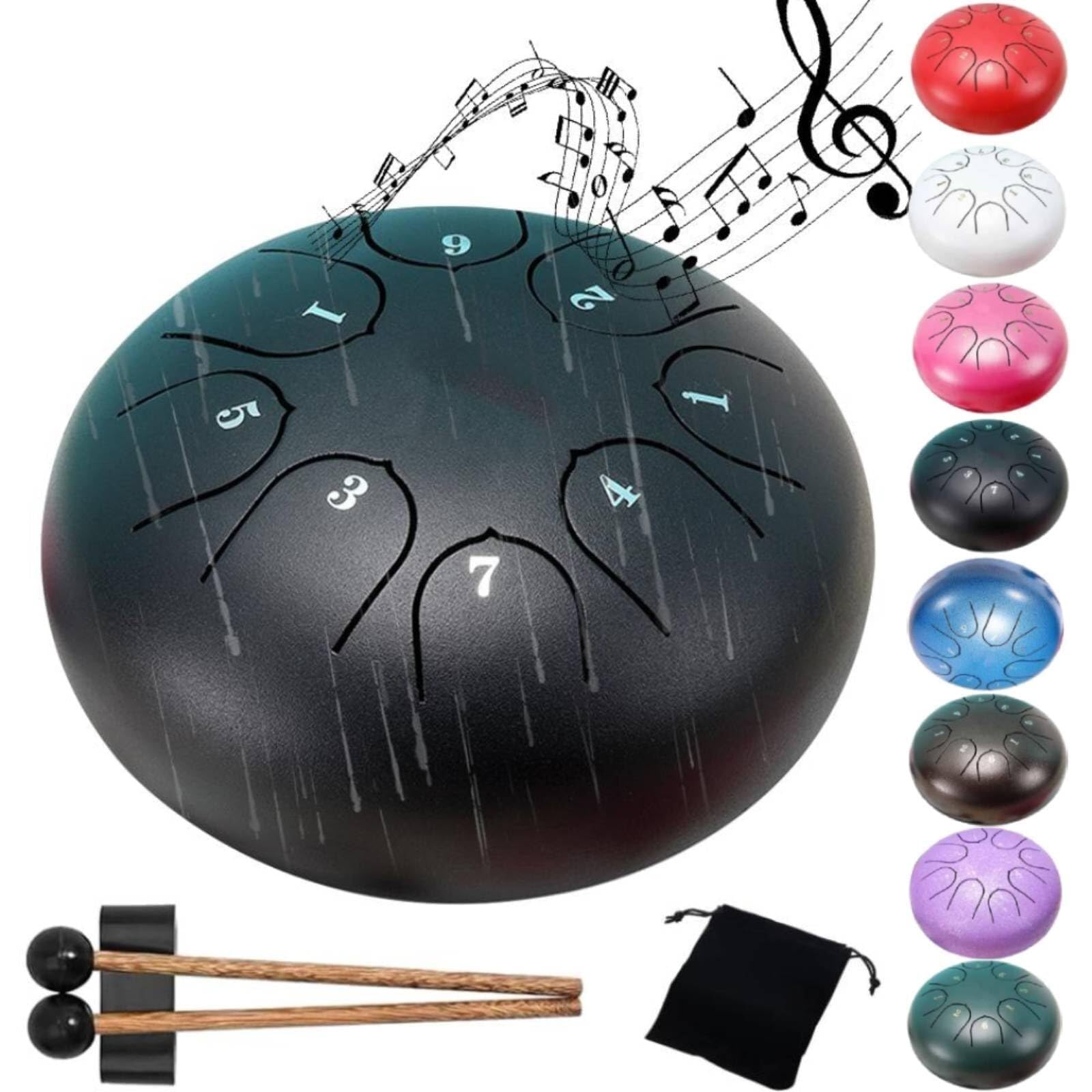 Chakra Rain Drum - 6 pollici Garden Wonder - Ascolta le melodie rilassanti della natura. (Nero)