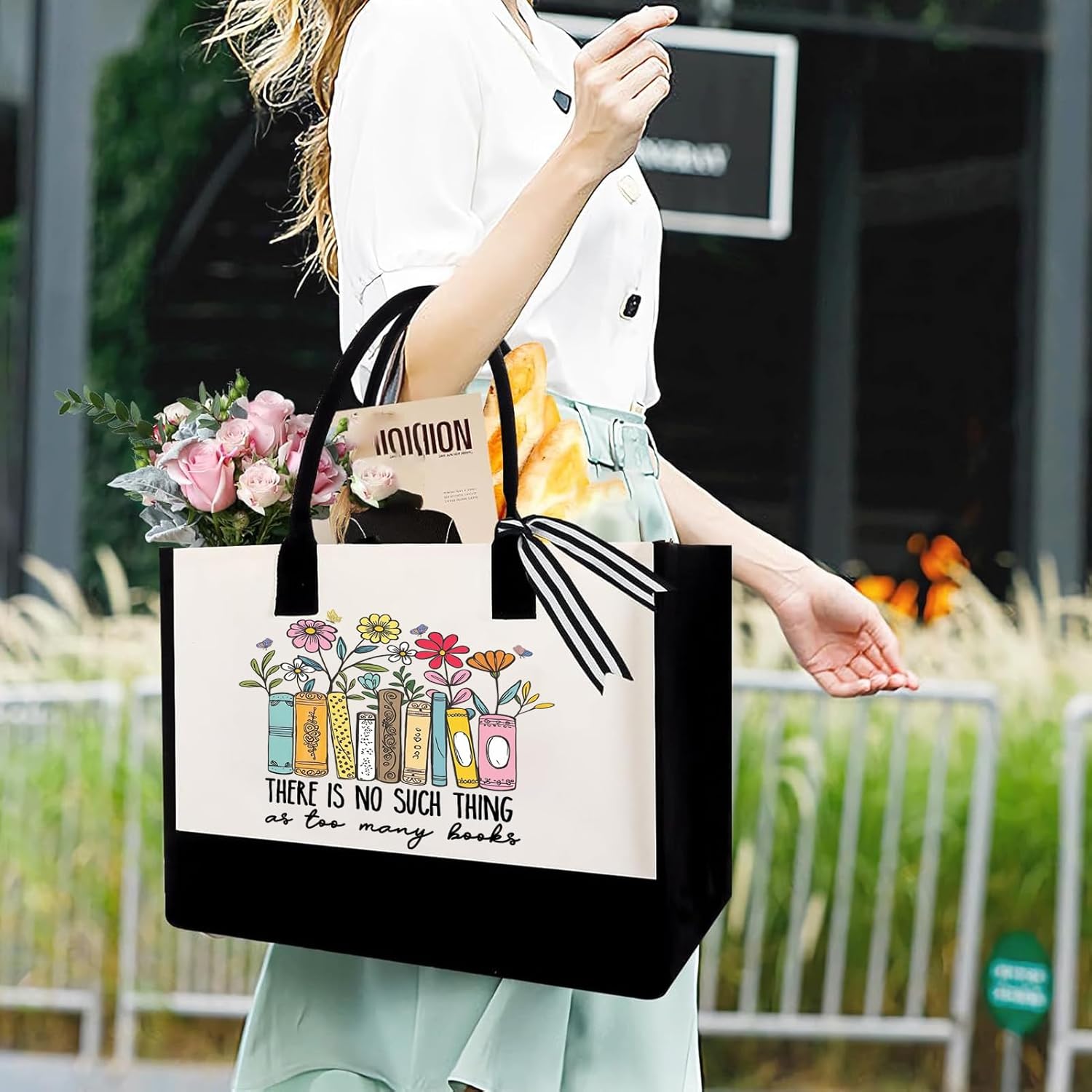 Canvas Tote Bag Gifts for Book Lovers,Book Lovers Gifts - Birthdays Tote Bag for Book Lovers, Librarians, and Readers - Perfect for Bookish Gifts - Image 2