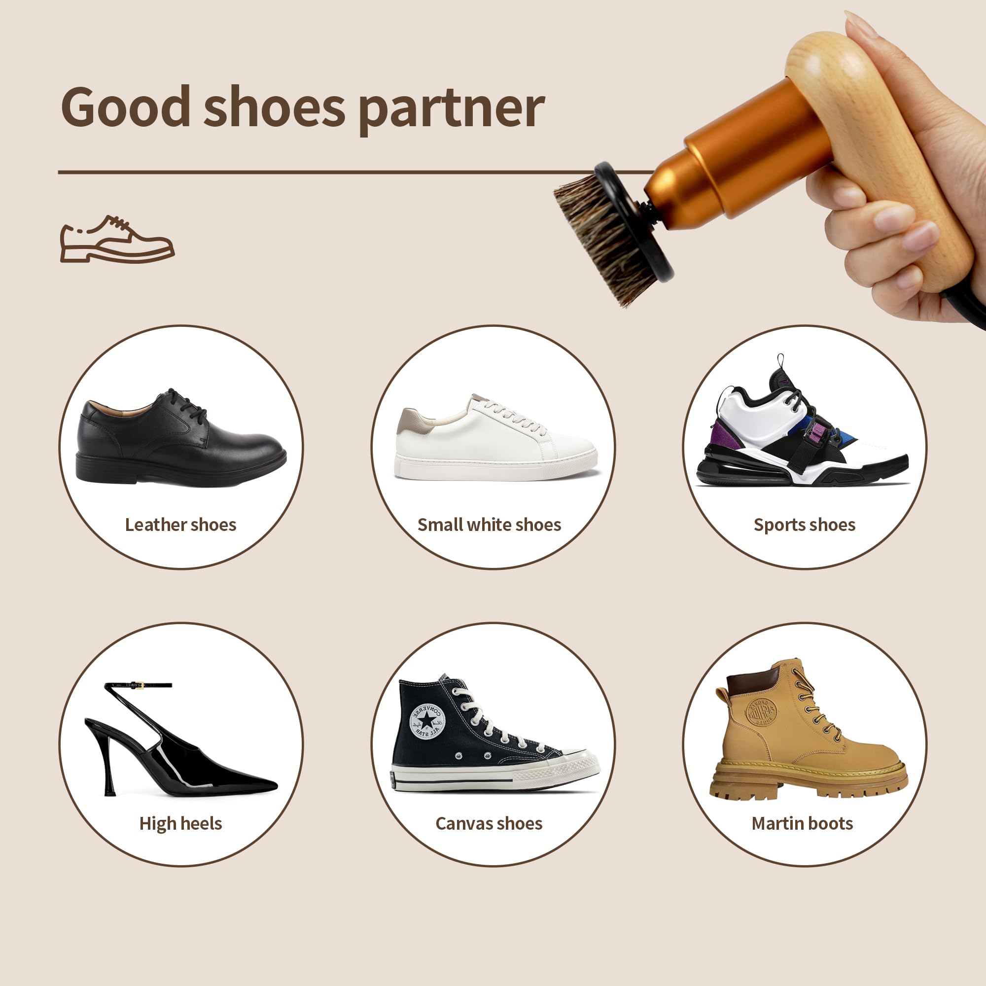 Smart - Kit lucidatrice elettrica da 75 W con velocità regolabile, kit per lucidare scarpe automatico, kit portatile per la pulizia della pelle per scarpe, stivali, borse, divani