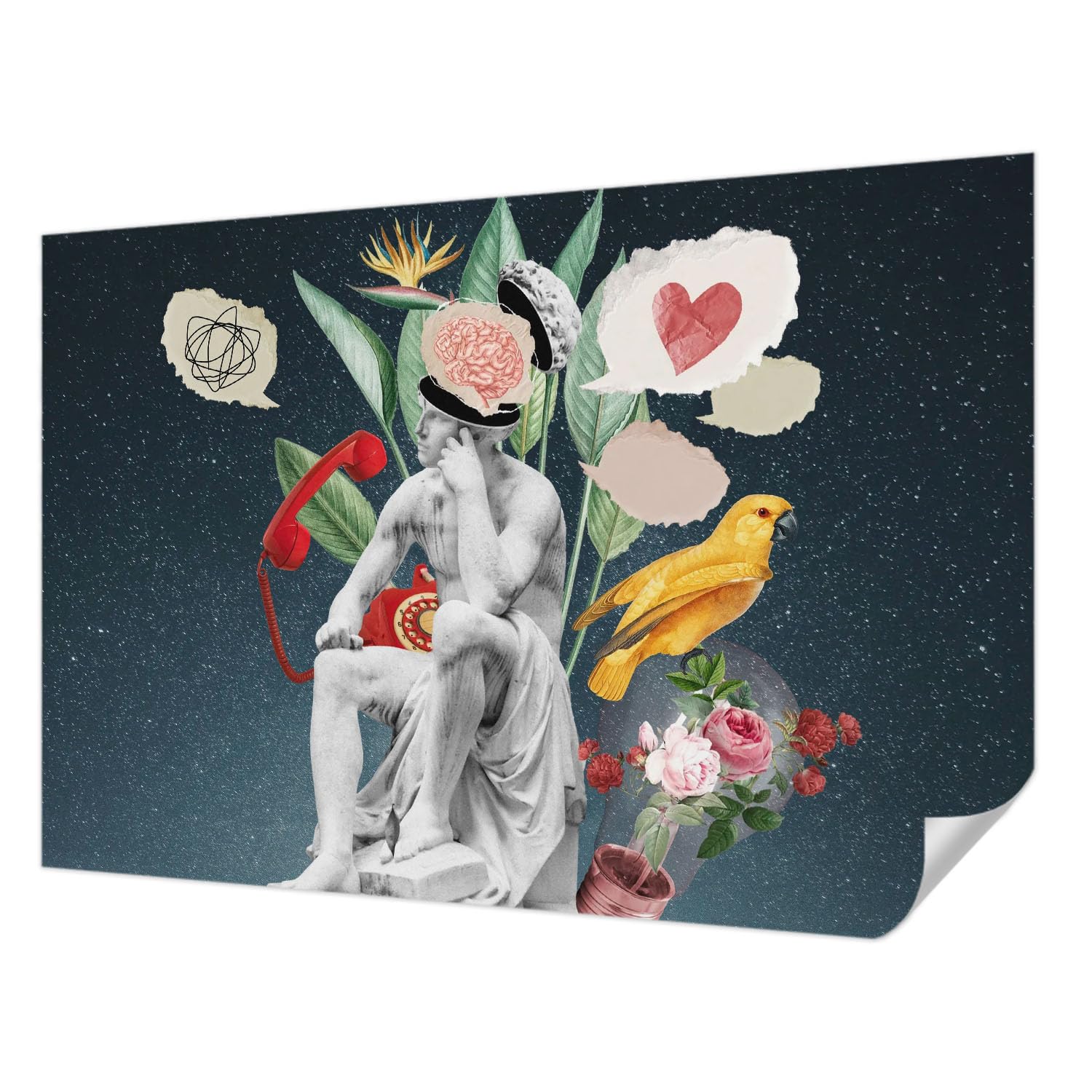 Papel pintado autocolante surrealista de calidad fotográfica moderna y resistente de 152x104 cm