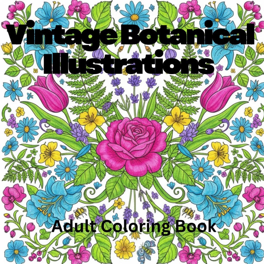 Vintage Botanical Illustrations Coloring Book for Adults: Detailed Flowers, Herbs & Leaves in Classic Style for Soothing Relaxation: 50 Timeless ... Stress Relief, Mindfulness & Nostalgic Calm