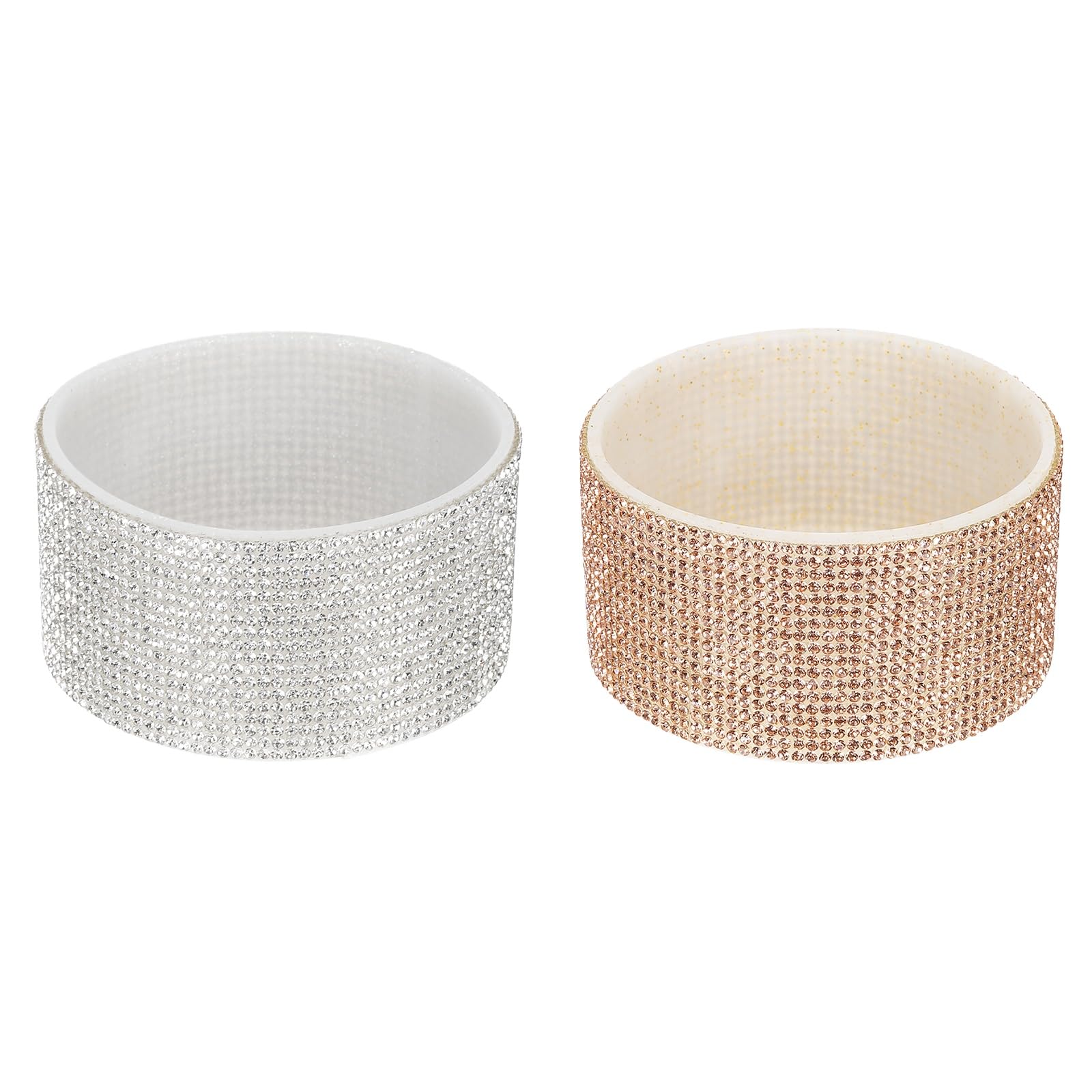 PATIKIL Glitter Silicone Boot, 2 Pcs Diamond Water Bottle Protective Boot Shining Anti Slip Cup Sleeve Accessories for Stanley Tumbler 20-40OZ with 2.8" Bottom, Gold/Silver