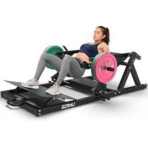 HT01 Hip Thrust Machine, 800LBS Plate-Loaded Glute Drive with Band Peg, Heavy Duty Glute Bridge Machine with Weight Holder, Butt Exercise Equipment for Glute Muscles Building