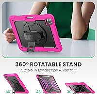 Vista 4 de SEYMAC Funda para niños para iPad Pro 12.9 2022/2021/2020/2018, resistente protección a prueba de golpes con protector de pantalla, soporte