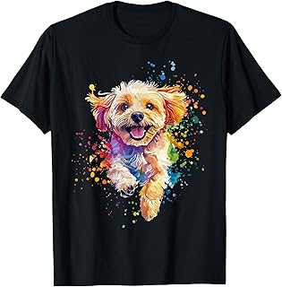 Cavapoo Lover Colorful Splash Art Cavapoo T-Shirt