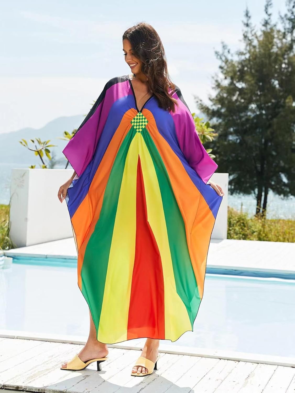 Floor Length Silk Moomoo Designer Printed Long Satin Silk Casual